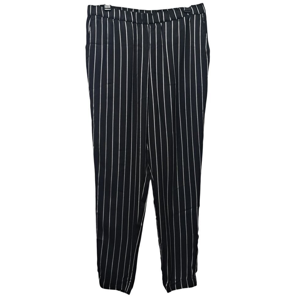 Won Hundred Brandy Stripe Retro Chic Goth Pants Size 40/ Large Black/White NWT